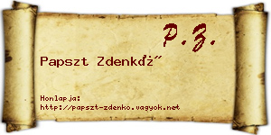 Papszt Zdenkó névjegykártya